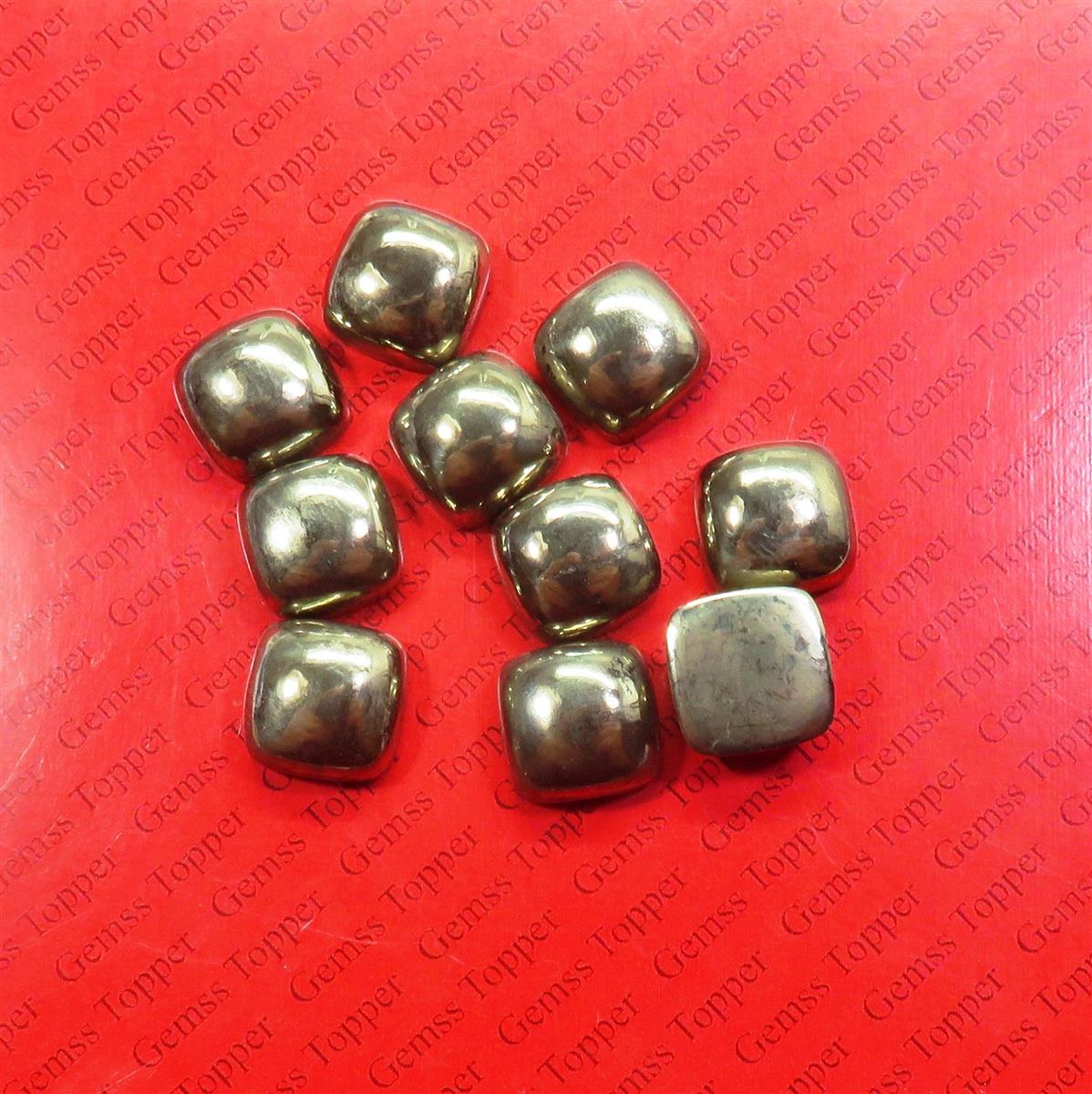 Pyrite 10x10 mm Cushion Cabochon